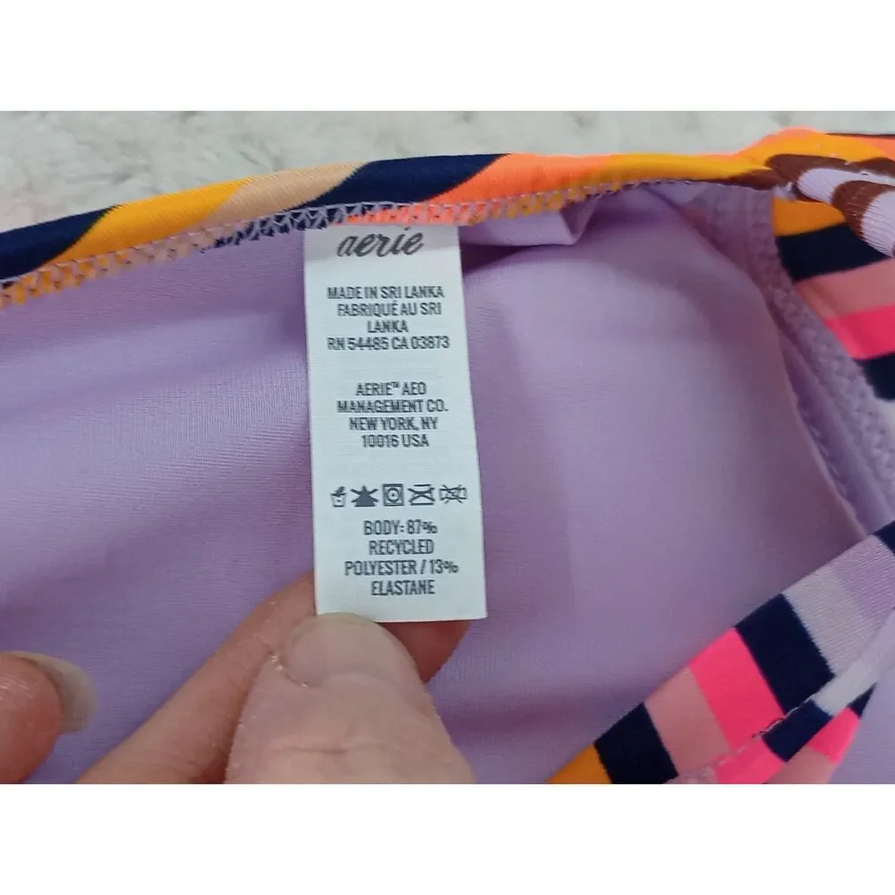 Aerie Women's 2XL Multicolored Striped Triangle Style Swim Bikini Top